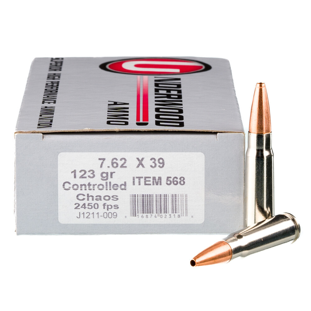 Underwood Ammo 7.62x39 Ammunition 20 Rounds Controlled Chaos