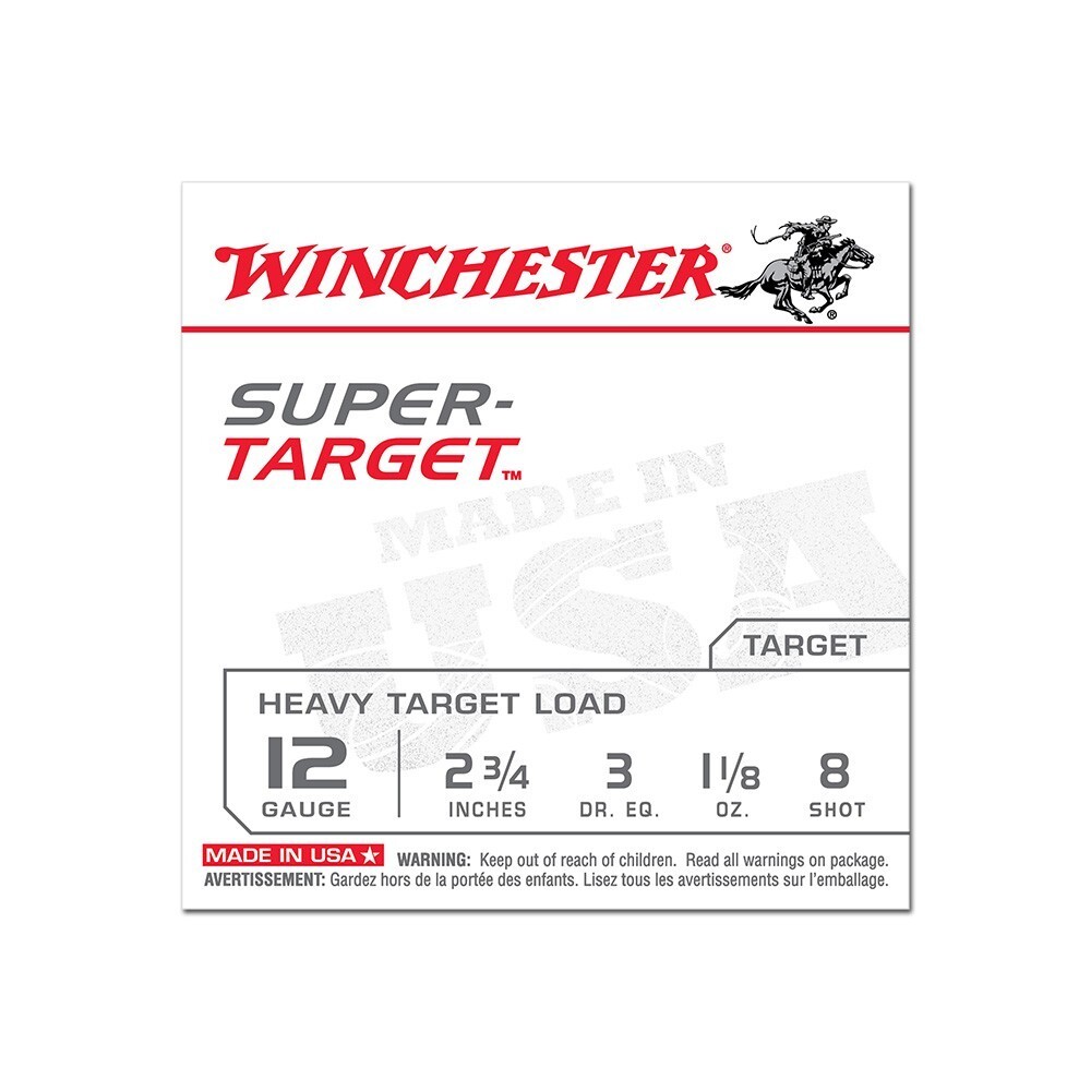 Super Shot Target Winchester Super-Target 12 Gauge Shotshell 25 Rounds 2 3/4