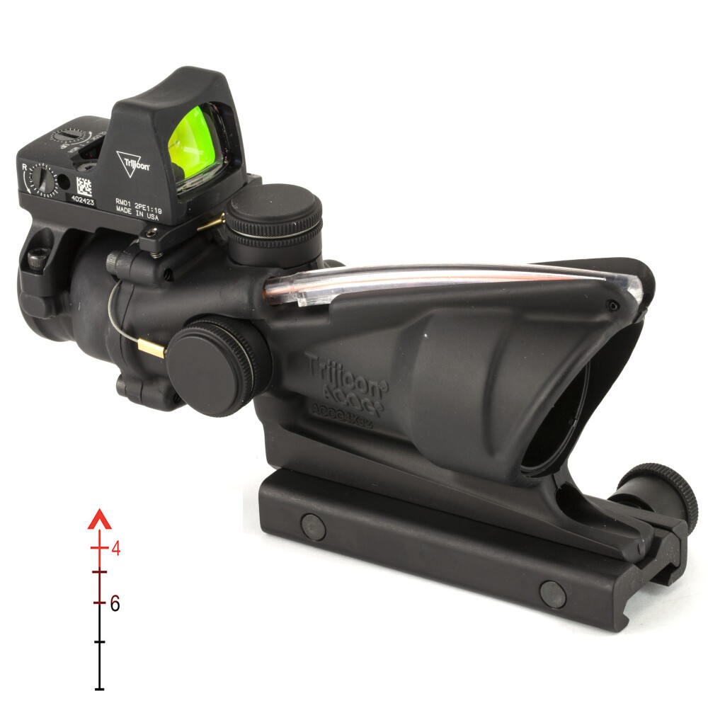 Trijicon 4x32 ACOG Scope, Dual Illuminated Red Chevron .223 Reticle ...