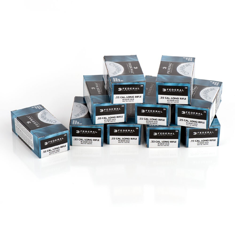 Federal Champion .22 LR Ammunition 5000 Rounds LRN 40 Grain [FC ...