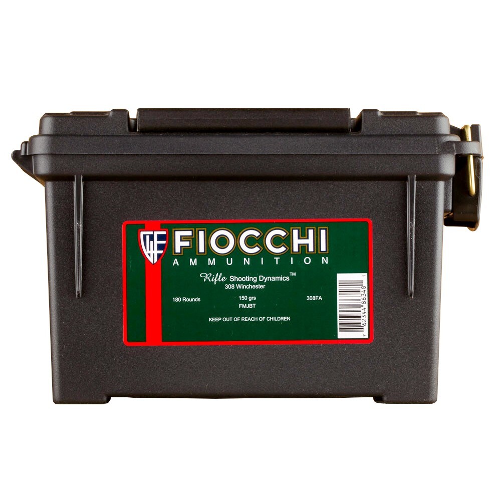 Fiocchi Shooting Dynamics .308 Win Ammo 150 Gr FMJ BT 180 Rounds in