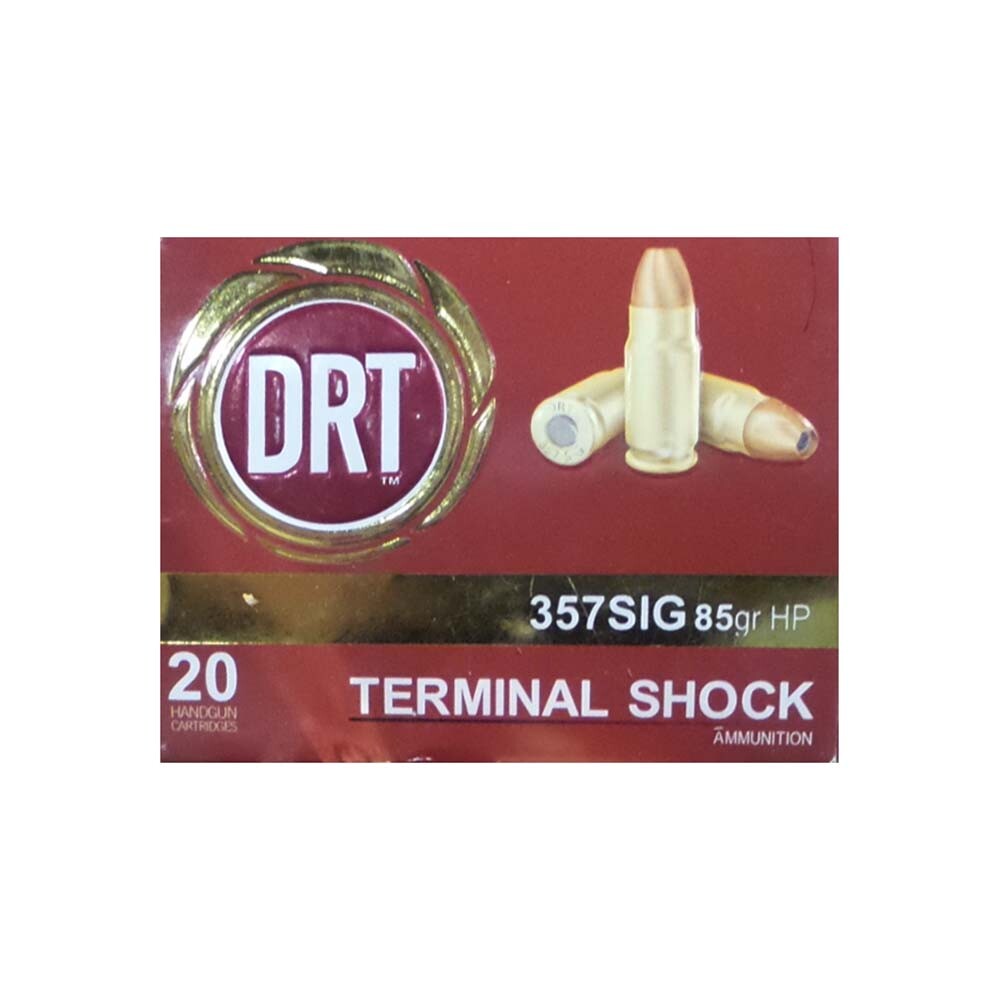 DRT Tech Terminal Shock 357 SIG 85 Grain JHP 20 Round Box [FC-897409001215]