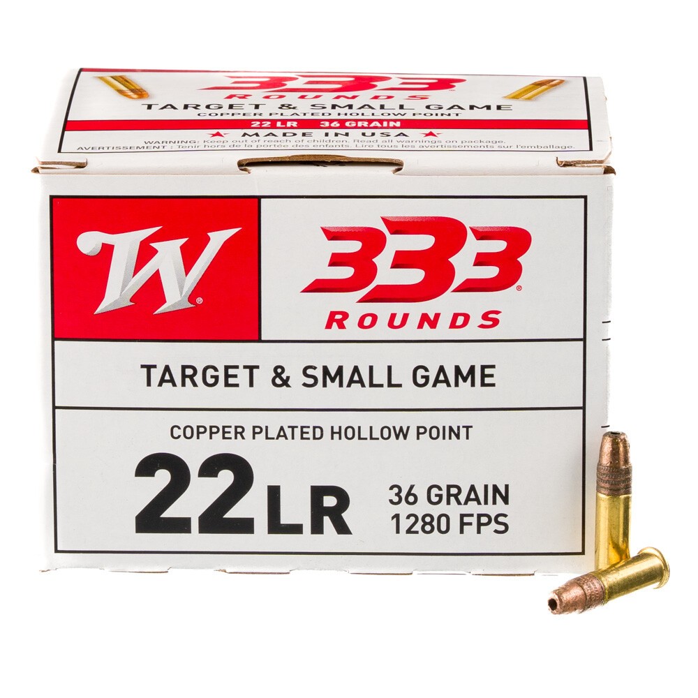 Winchester .22 Long Rifle Ammunition 333 Rounds CPHP 36 Grain [FC ...