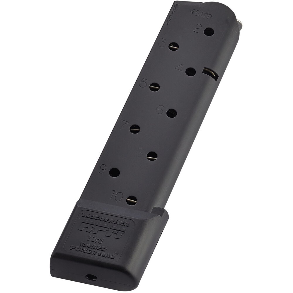 Chip McCormick Railed Power Mag .45 ACP 10-Round – Stainless Steel 1911 Magazine