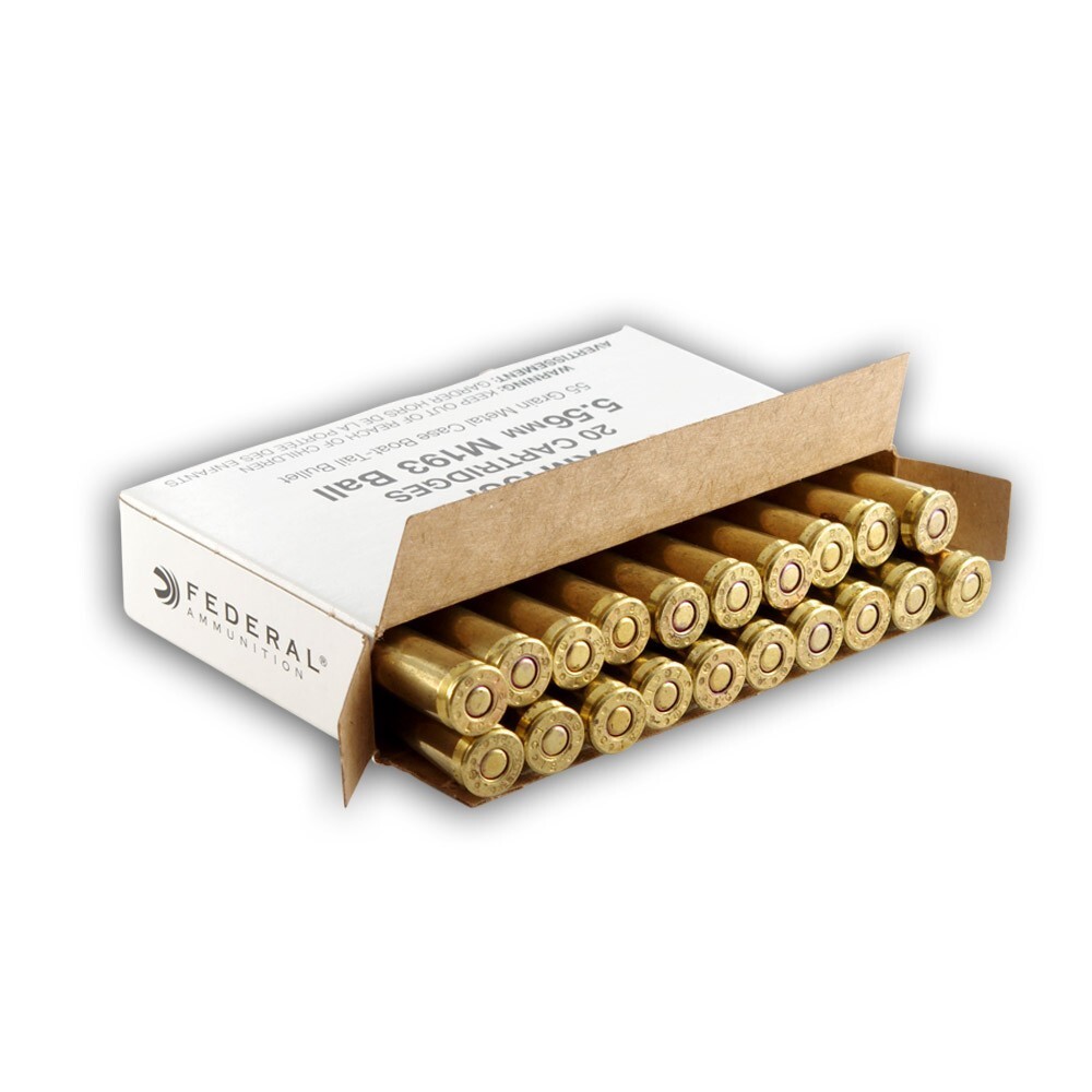 Ammo 5.56 NATO Federal Lake City XM193 55 Grain FMJBT Bullet 3132 fps ...