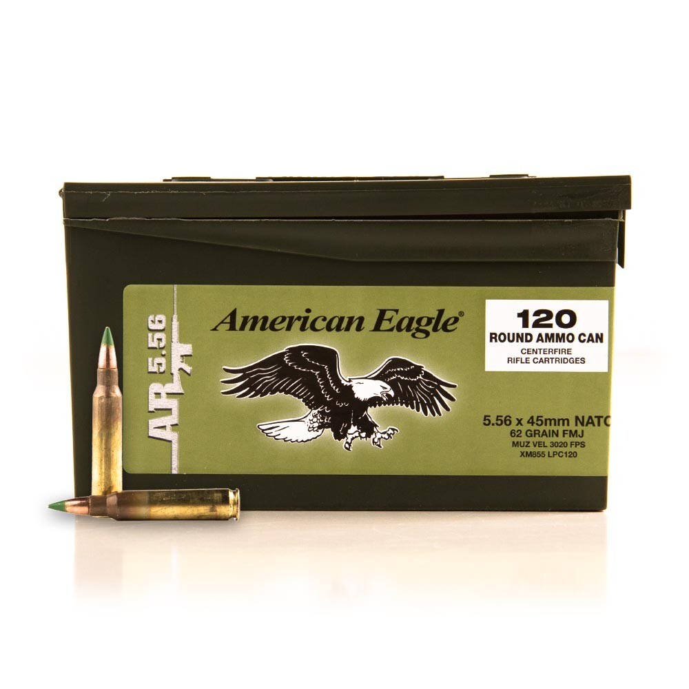 Federal American Eagle 5.56 NATO Ammunition 600 Rounds XM855 FMJ