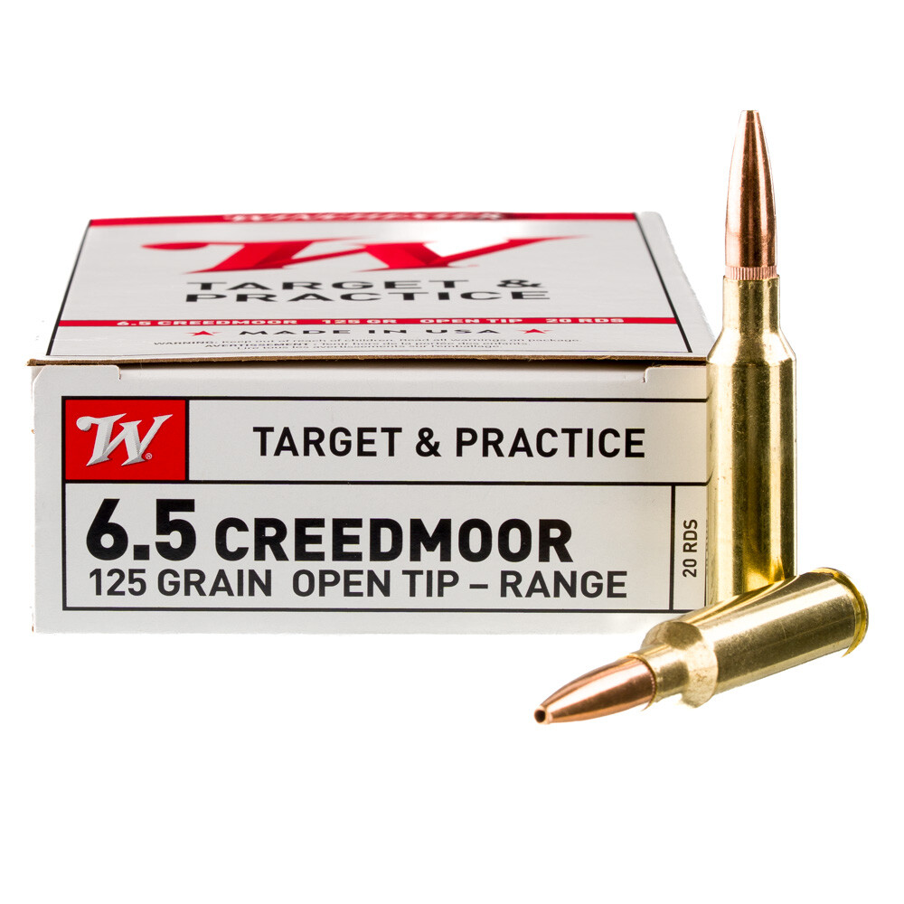 Open Tip Range Rounds Winchester USA 6.5 Creedmoor Ammunition 200 Rounds 125 Grain Open Tip ...