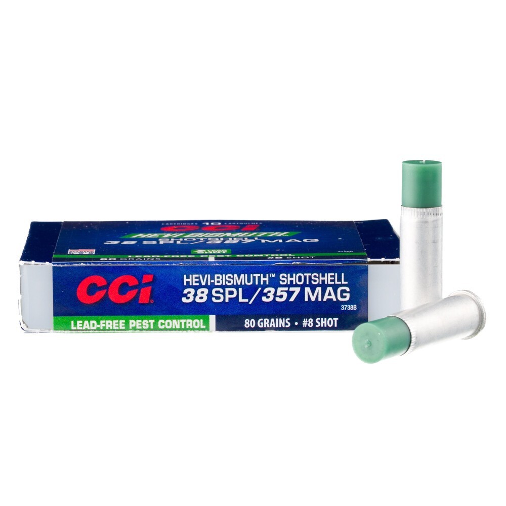 CCI .38 Special Ammunition 10 Rounds #8 Bismuth Shot 80 Grains