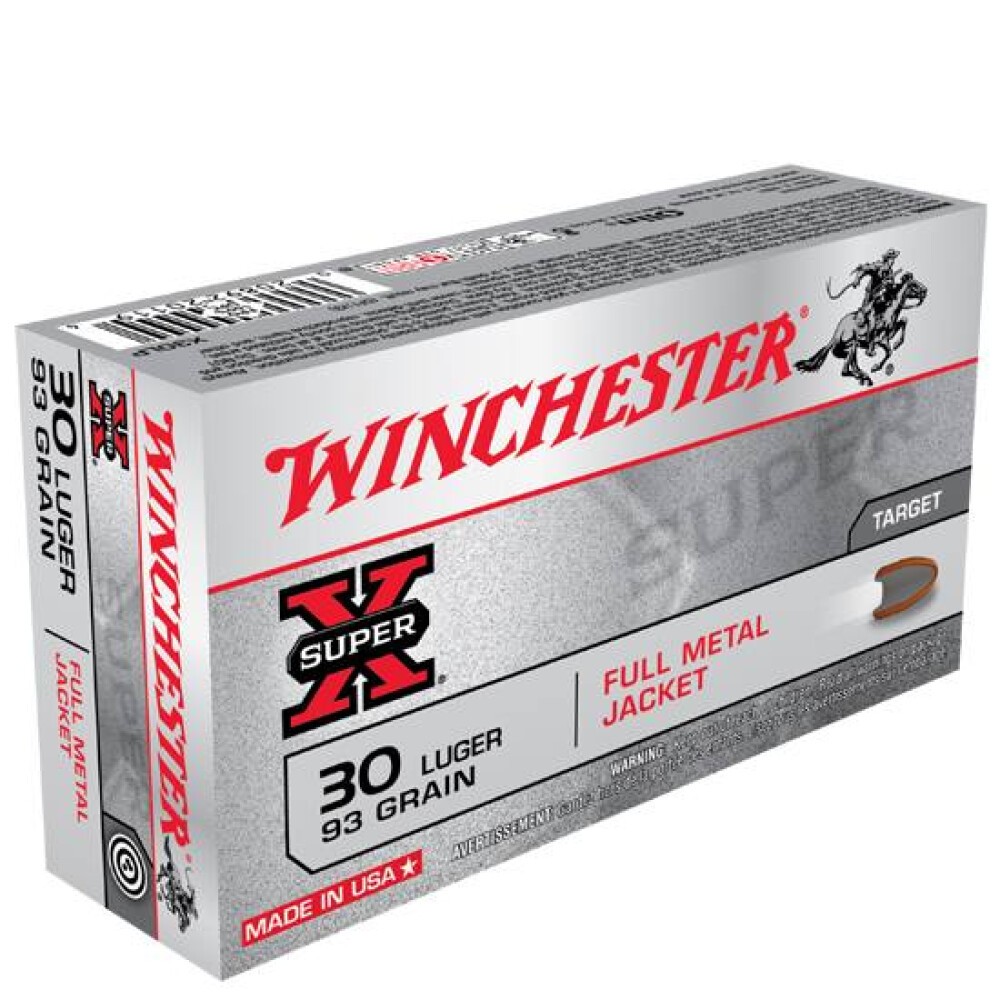 Ammo .30 Luger Winchester Super-X 93 Grain FMJ Bullet 1220 fps 50 ...