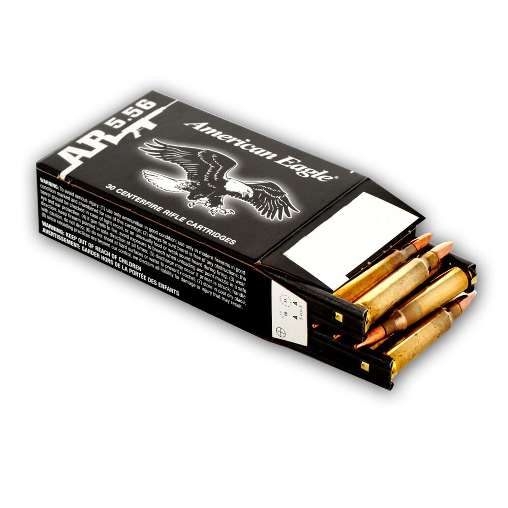 Ammo 5.56mm NATO Federal American Eagle XM193 55 Grain FMJBT