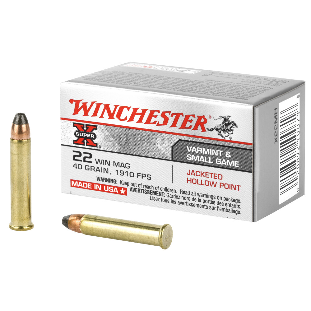 Winchester Super-X .22 WMR Ammunition 50 Rounds JHP 40 Grain Winchester Super-X .22 WMR Ammunition 50 Rounds JHP 40 Grain