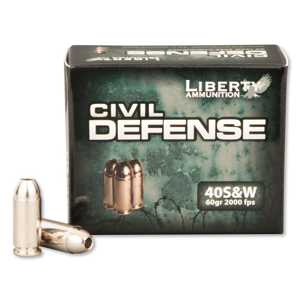 Liberty Civil Defense .40 S&W Ammunition 20 Rounds Fragmenting Copper ...