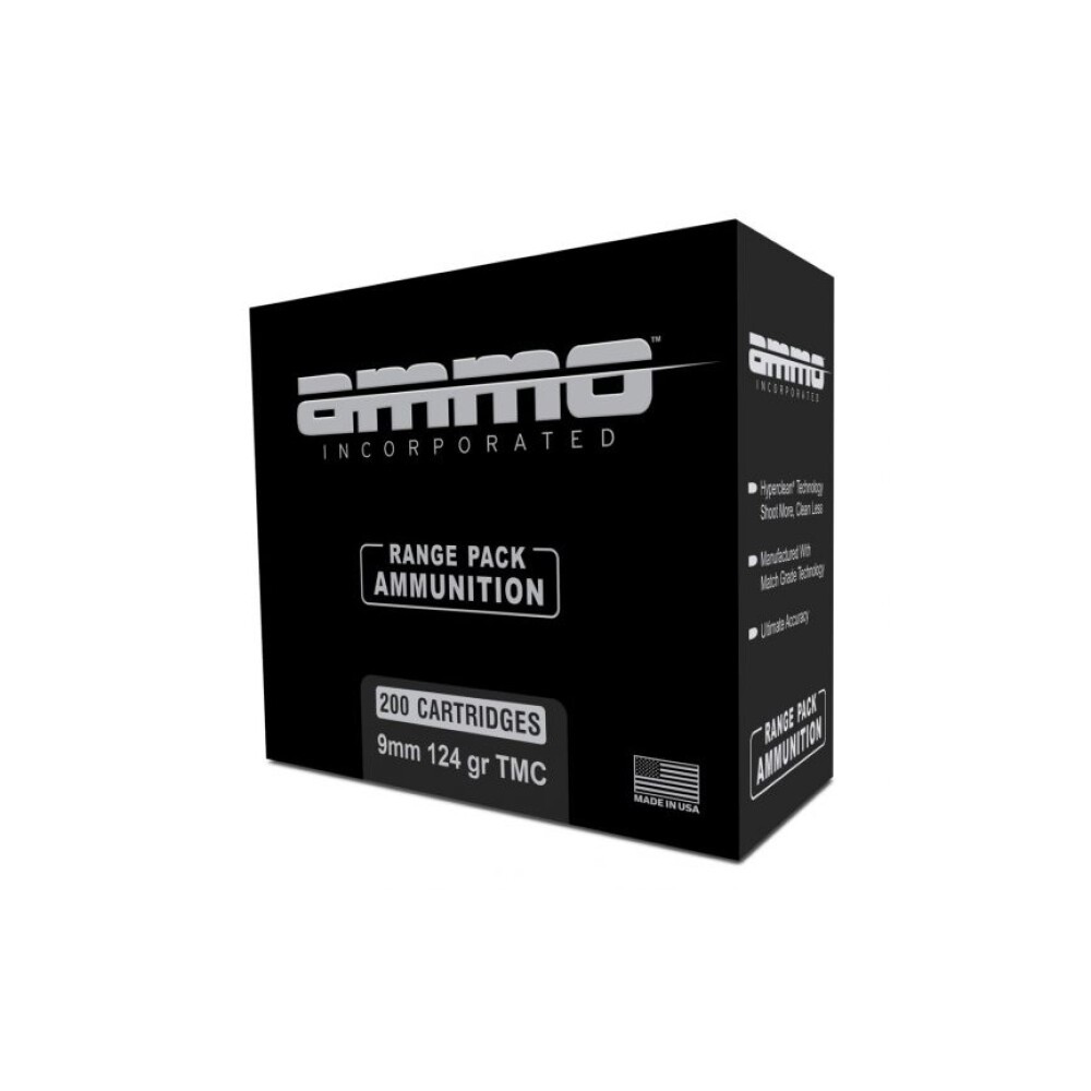 Ammo Inc Signature Range Pack 9mm Luger Ammunition 200 Rounds TMC 124 ...