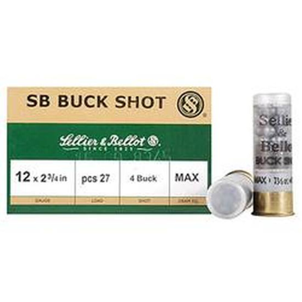 Sellier and Bellot 12 Gauge 2.75 Inch 4 Buck 25 Rds [FC-754908532933]