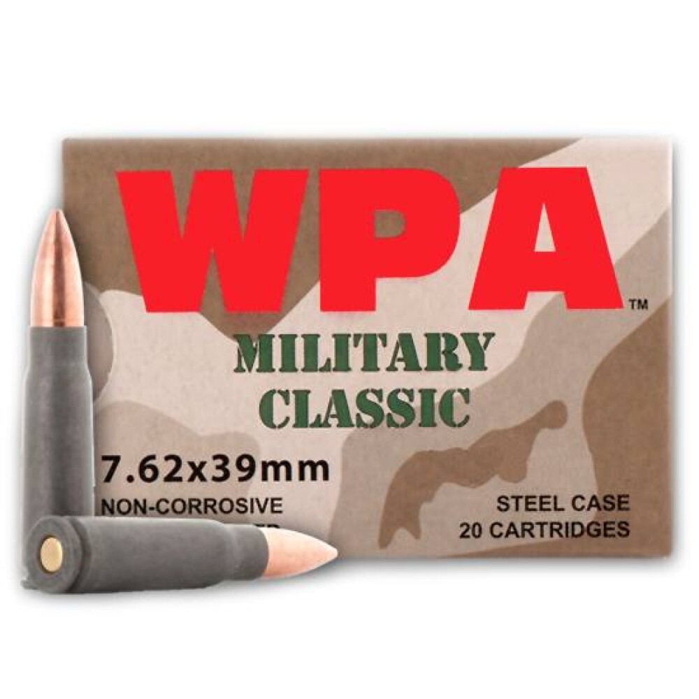 Wolf Military Classic 7.62x39 Ammunition 1000 Rounds JHP 124 Grain