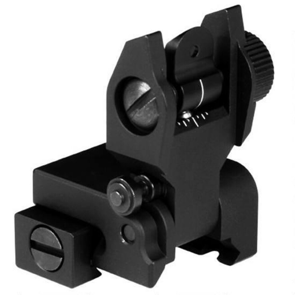 Aim Sports AR-15 Rear Iron Sight Flip Up Aluminum Black [815879013798]