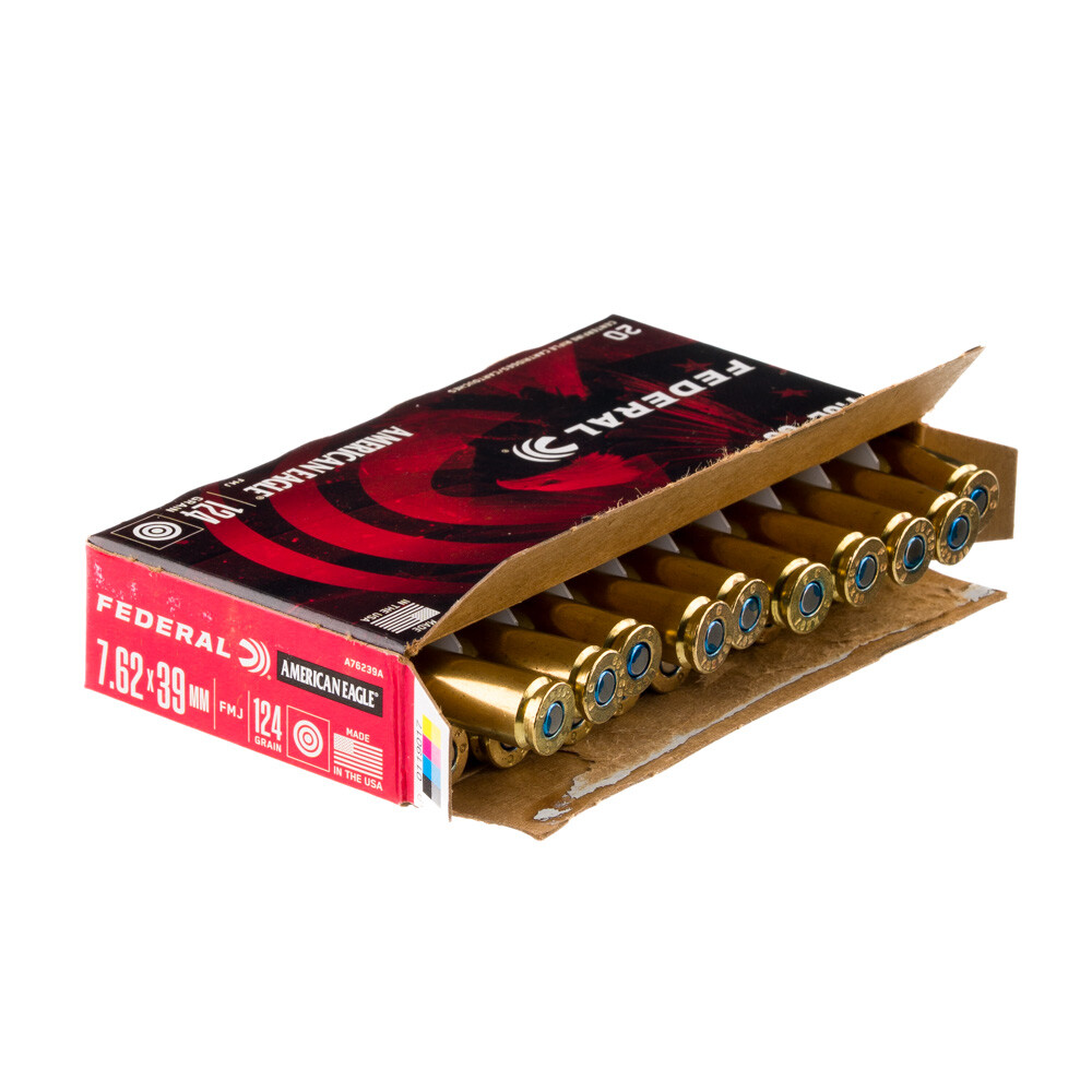 Federal American Eagle 7.62x39mm Ammunition 124 Grain FMJ 2350 fps