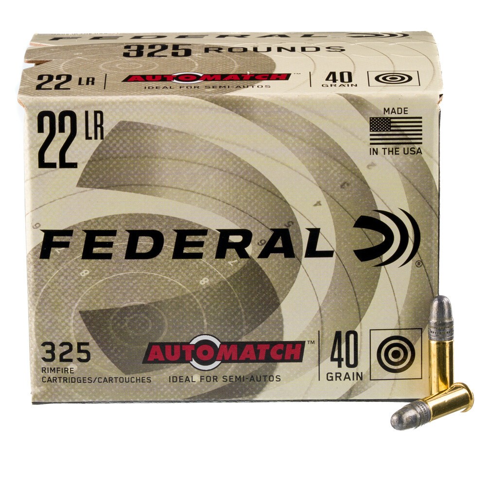 Federal AutoMatch .22 Long Rifle Ammunition 3250 Rounds LRN 40 Grain ...