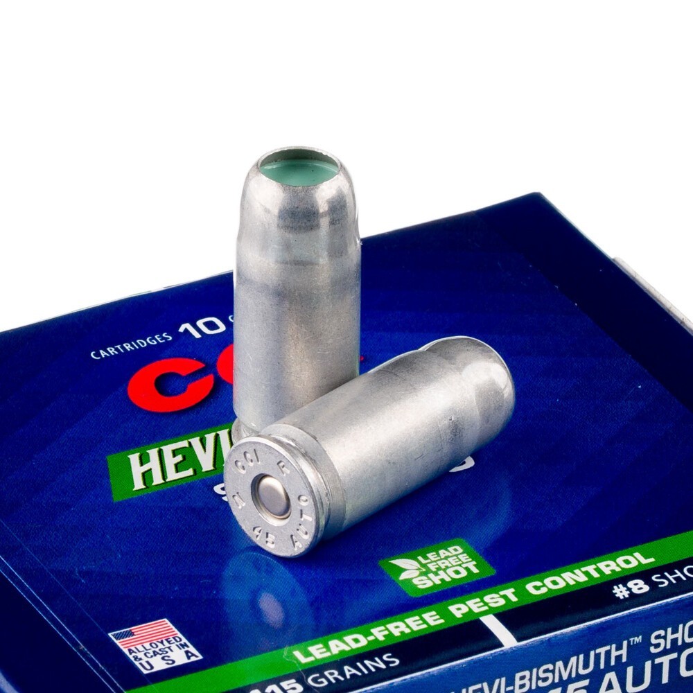 CCI .45 ACP Ammunition 10 Rounds #8 Bismuth Shot 115 Grains