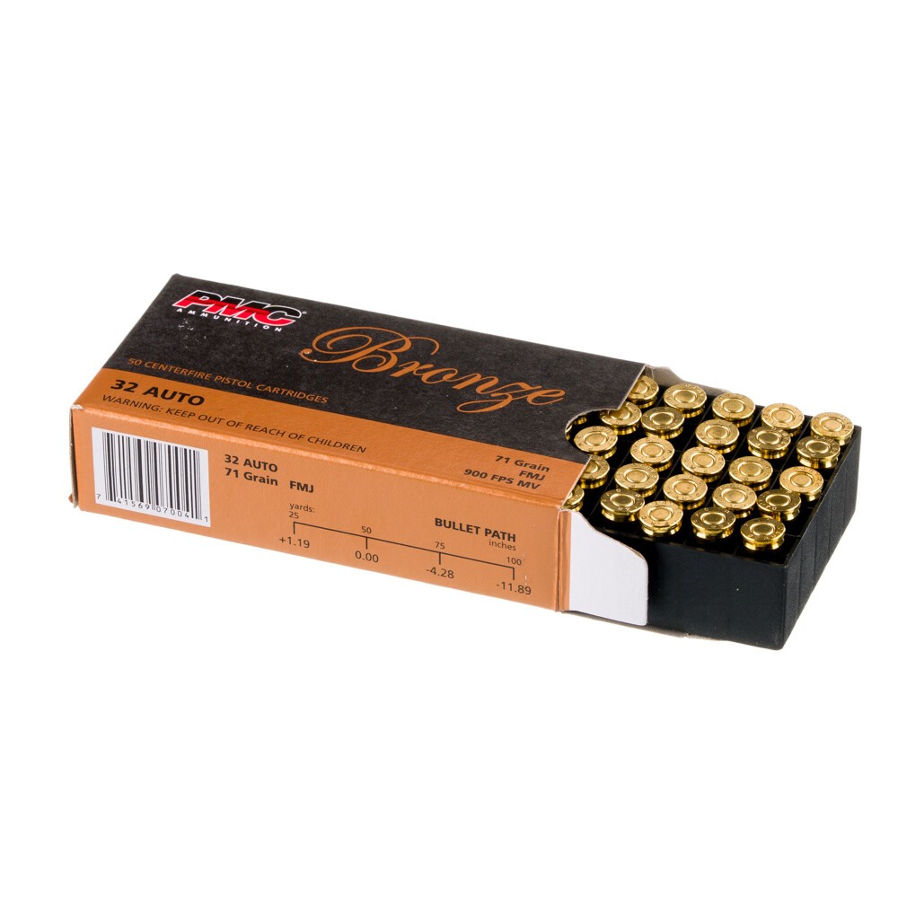 PMC Bronze .32 ACP 71 Grain FMJ 50 Round Box [FC-741569070041]