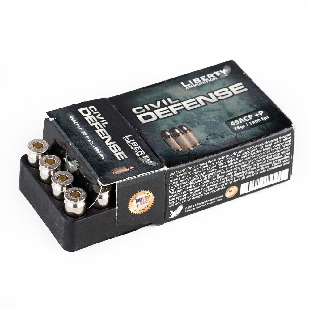 Liberty Civil Defense .45 ACP +P Ammunition 20 Rounds Copper ...