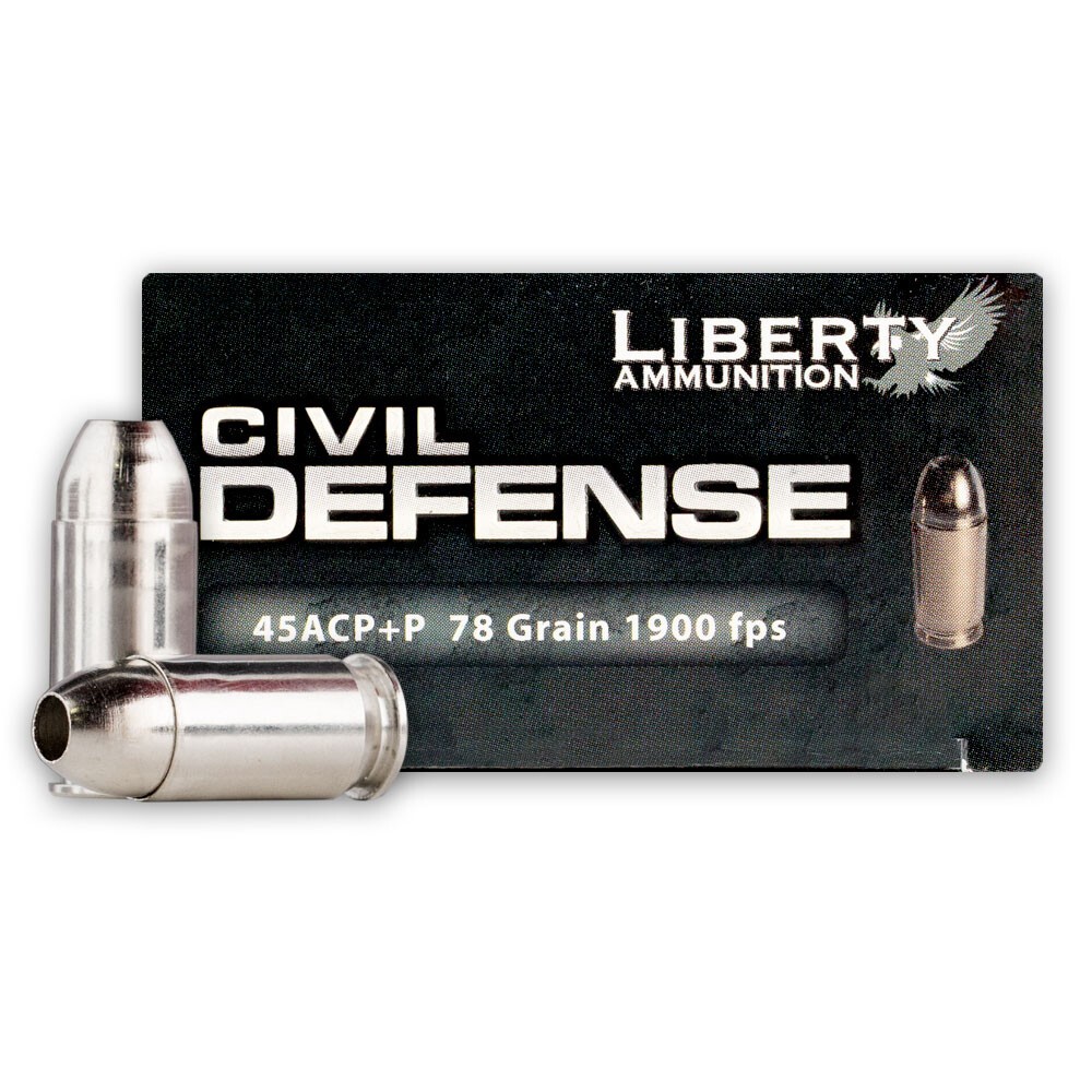 Liberty Civil Defense .45 ACP +P Ammunition 20 Rounds Copper ...