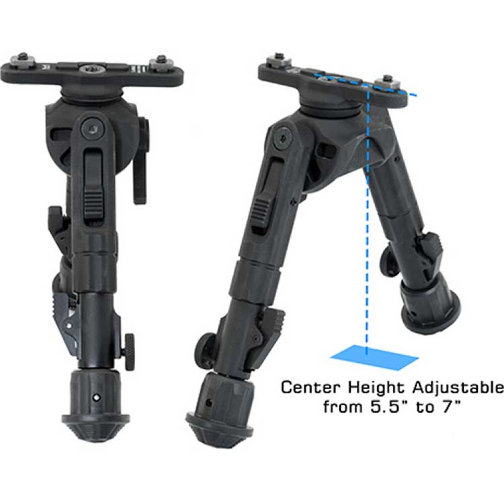 Leapers UTG Recon 360 TL Bipod 5.57" Center Height MLOK TLBPM02B