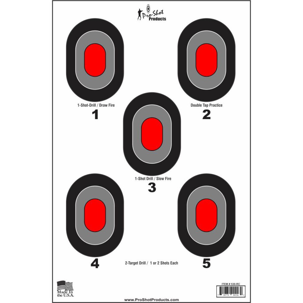 Pro-Shot Bullseye with Red Center Target 5 Pack [709779902590]