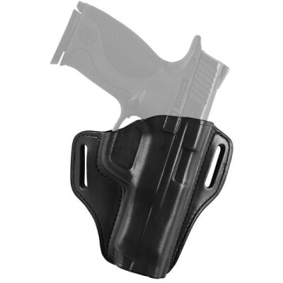 Bianchi Model 57 Remedy Semi Automatic Size 12, Colt 1911 Commander Size Belt Slide Holster Right Hand Leather Plain Black 23942