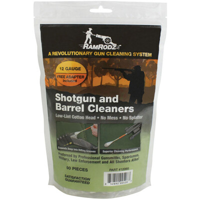 RamRodz 12 Gauge Breech Cleaner 60 Count Cotton 12060