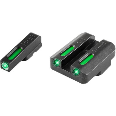TRUGLO TFX Standard Height CZ 75 Series Front/Rear Day/Night Sight Set Green Tritium 3-Dot Configuration Front White Focus Lock Ring Square Cut Rear Notch Steel Black
