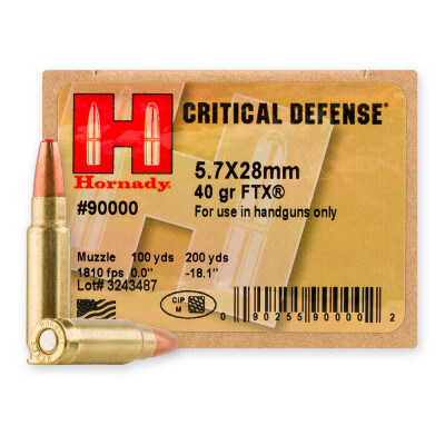Hornady Critical Defense 5.7x28mm Ammunition 25 Rounds FTX 40 Grains