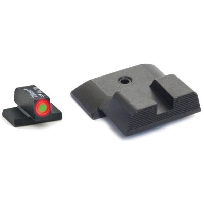 AmeriGlo S&W M&P Hack Tritium Night Sights Green Front with Orange Outline Serrated Black Back SW-433B