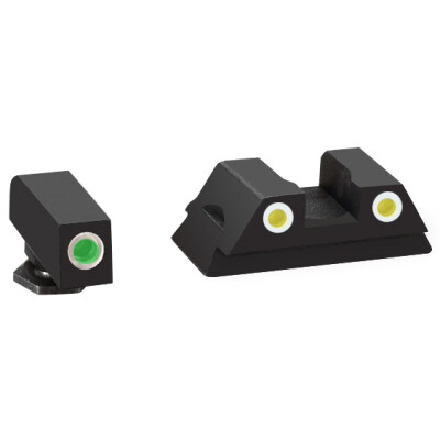 AmeriGlo Classic Tritium Night Sights for Glock 43 Green/Yellow