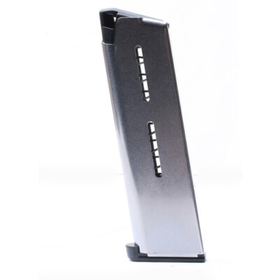 Wilson Combat 1911 Heavy Duty +P Government/Commander Full Size 7 Round Magazine .45 ACP Lo-Profile Steel Base Pad Stainless Steel Natural Finish