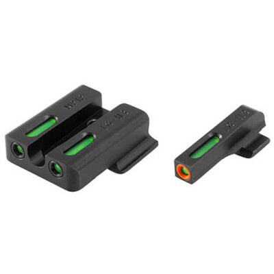 TRUGLO TFX Pro S&W M&P/M&P Shield/SD9/SD40 Front and Rear Set Green TFO Night Sights Orange Ring Steel Black TG13MP1PC