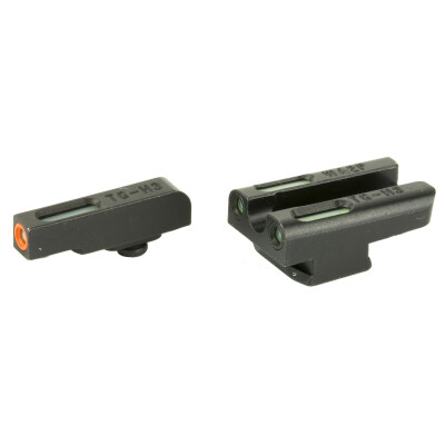 TRUGLO TFX Pro Walther PPS Front and Rear Set Green TFO Night Sights Orange Ring Steel Black TG13WA2PC
