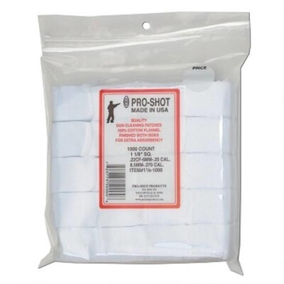 Pro-Shot Cotton Flannel Gun Cleaning Patches 1.5" Round 6mm through .30 Caliber 300 Count 112300