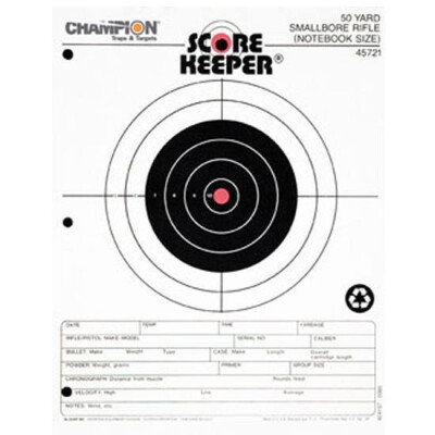 Champion Scorekeeper 50 Yard Small Bore Notepad Paper Target Orange Bull 12 Pack 45721