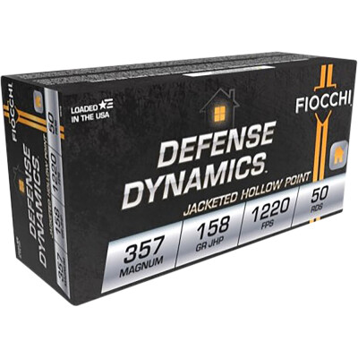 Fiocchi Defense .357 Magnum Ammunition 1000 Rounds JHP 158 Grain