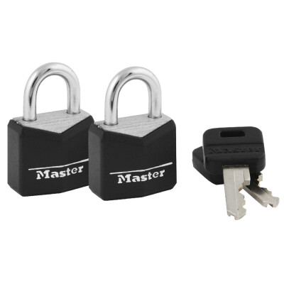 Master Lock No. 121T Covered Solid Body Padlocks, 2 Pack, Keyed Alike 121T