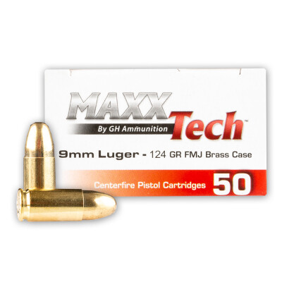 MAXX Tech 9mm Luger Ammunition 500 Rounds FMJ 124 Grains