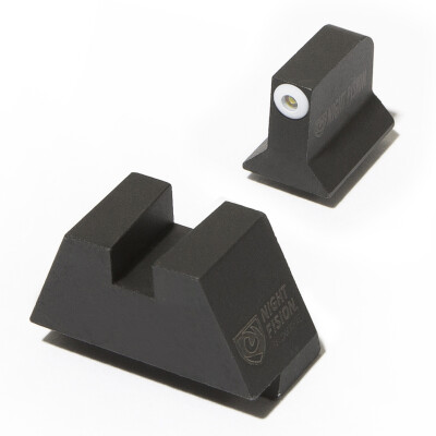 Night Fision Perfect Dot Tritium Night Sight Set for Glock 17/19/26/34 Green Tritium Front/Blank Rear Suppressor Height Metal Body Black Nitride Finish