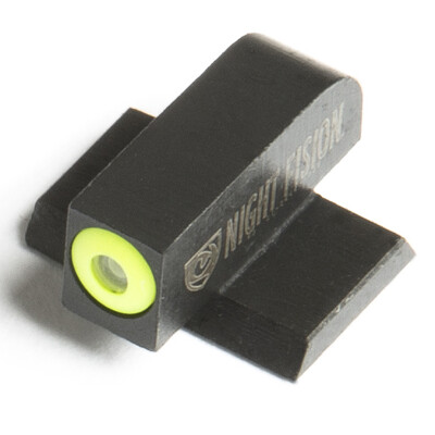 Night Fision Perfect Dot Tritium Front Sight Only Smith & Wesson M&P/M&P M2.0/Shield/SD9VE/SD40VE Green Tritium Front Yellow Outline Metal Body Black Nitride Finish