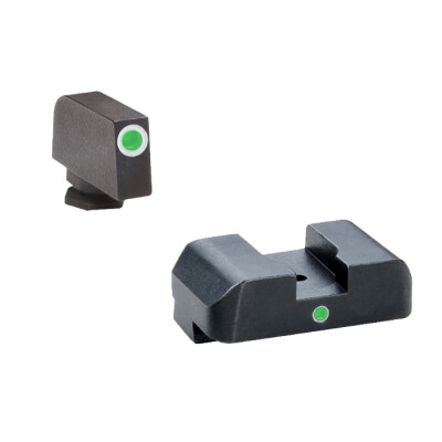 Ameriglo Sight Set for Glock Green Tritium Front Dot with White Outline and Green Rear Single-Dot