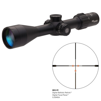 SIG Sauer SIERRA3BDX 4.5-14X50mm Riflescope Illuminated BDX-R1 Digital Reticle 30mm Tube 0.25 MOA Adjustment Side Focus Parallax Black