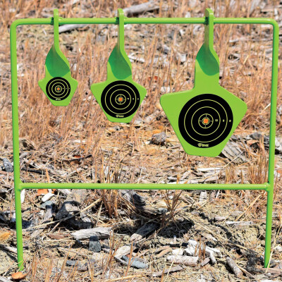 Shooting Made Easy Non-Folding Reactive Steel Target .22 Caliber Rimfire Only 3 Floating Targets High Visibility