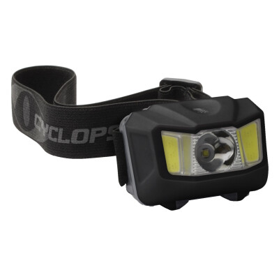 Cyclops 250 Lumen Conductive Touch Headlamp 250 Max Lumens Cree LED Bulb 3 AAA Batteries Touchpad Polymer Black