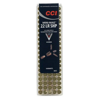CCI Mini-Mag .22 Long Rifle Ammunition 100 Rounds SHP 40 Grain