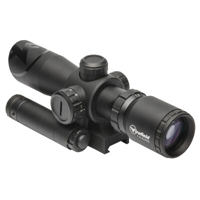 Firefield Barrage 1.5-5x32 Rifle Scope Illuminated Mil-Dot Reticle 1/2 MOA Second Focal Plane CR2032 Battery With Green Laser Integral Weaver-Style Mount Matte Black Finish